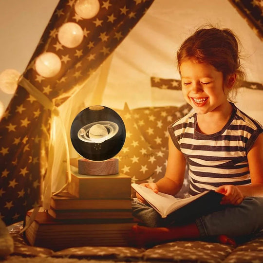 3D Crystal Ball - Saturn Design USB Decorative Night Lamp (6 cm)