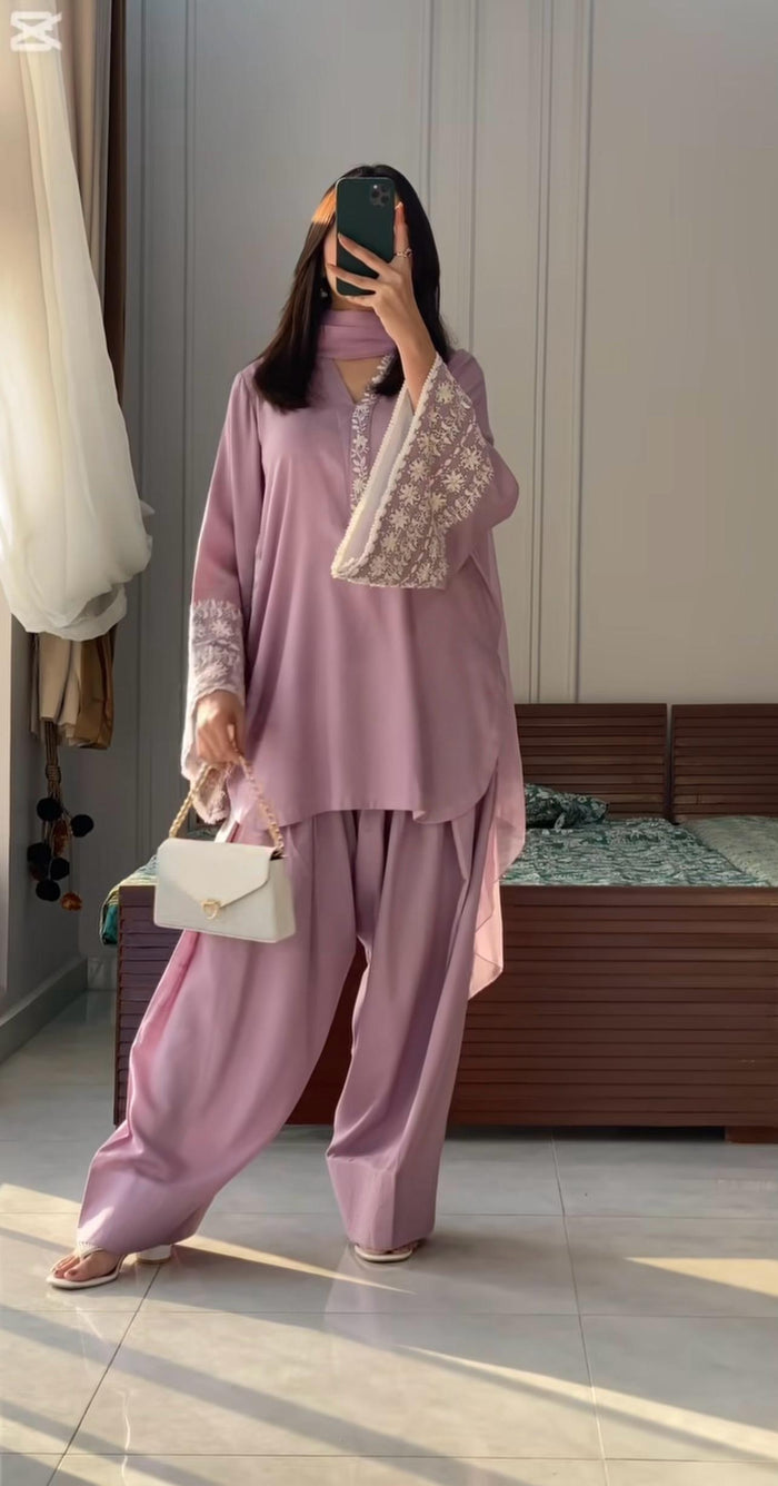 ΔΔsigner Party Wear Look top with farshi plazzo