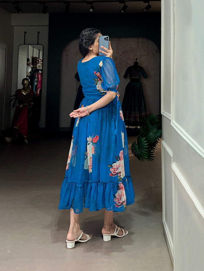 Fashion Cave Georgette Floral Printed Frocks Ready To Wear