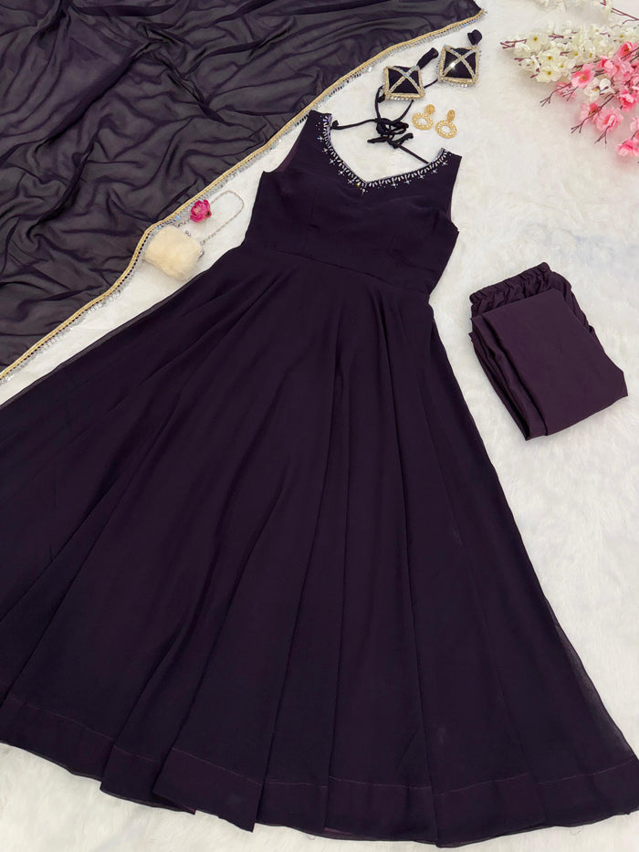 Fashion Cave Fully stitched Modern touch Georgette Anarkali Suit