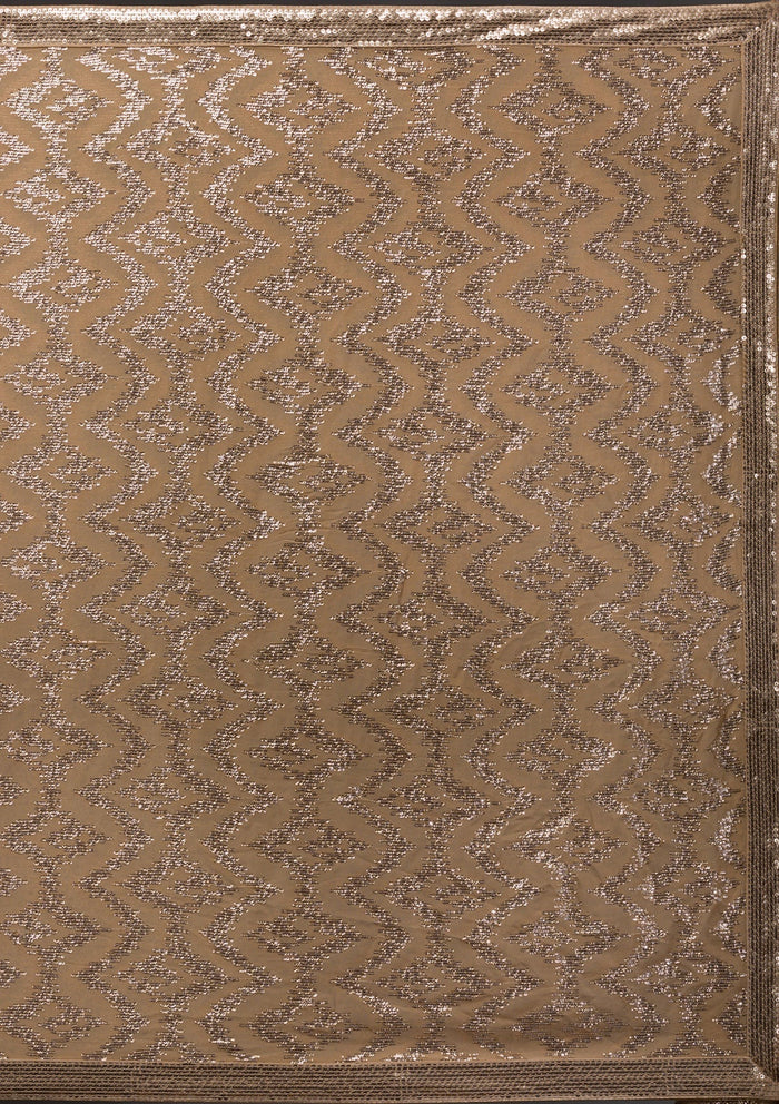 Fashion Cave Gold Sequins Georgette Saree