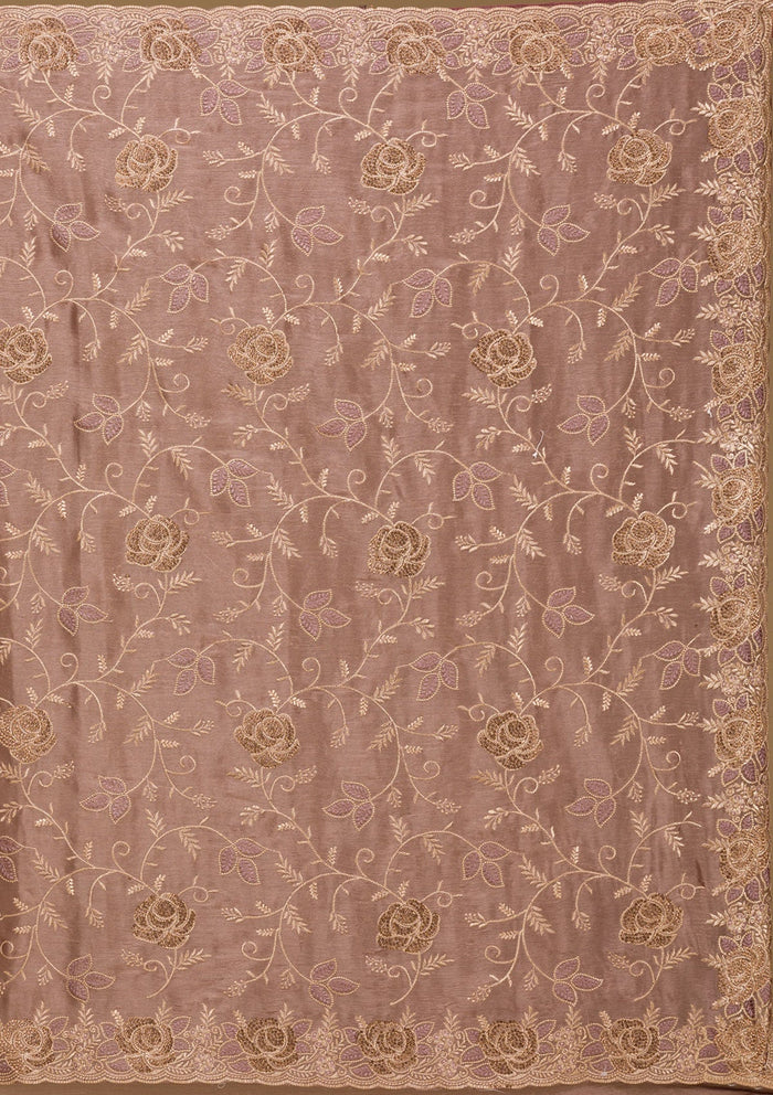 Fashion Cave Lavender Zariwork Tissue Saree