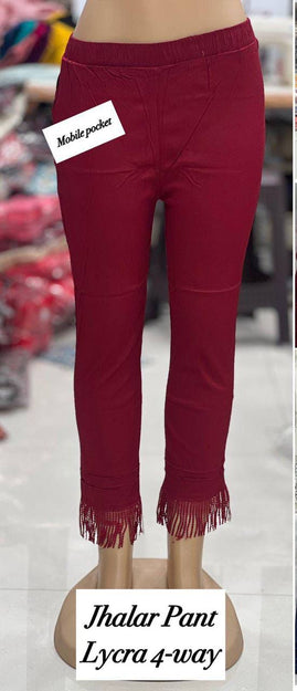 Cotton Lycra Women Jhalar Pants