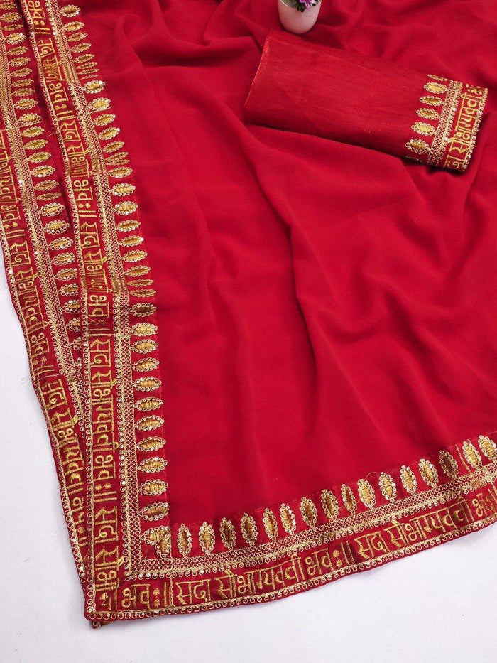Fashion Cave Heavy & Faux Georgette Saree