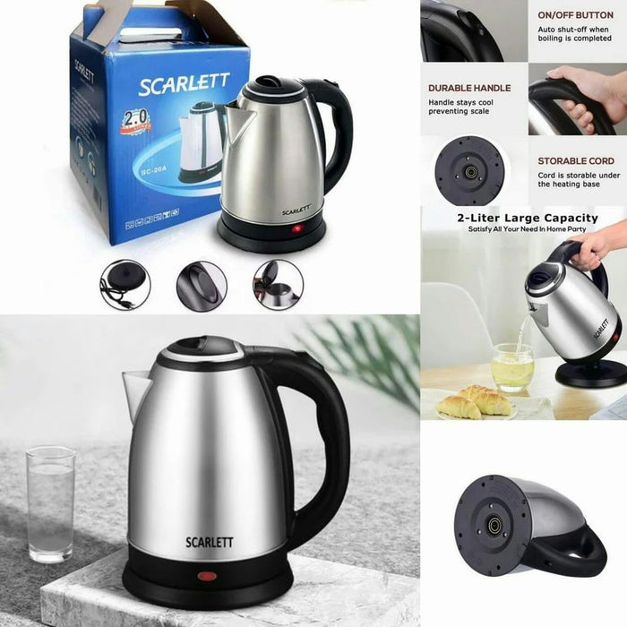 ☕ Scarlett Stainless Steel Electric Kettle – 240W | Perfect for Personal Use! ☕