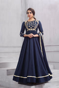 Nay Blue Polly Trends Banarasi Silk Heavy Emboridery Dress Full Stich
