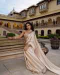 Beautiful Pure satin silk With Embroidery Lace and Real Mirror Blouse