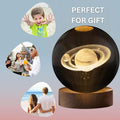 3D Crystal Ball - Saturn Design USB Decorative Night Lamp (6 cm)