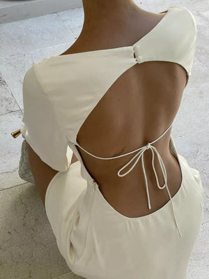 Backless Long Sleeve Mini Dress