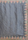Fashion Cave Grey Zariwork Tissue Saree