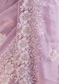Fashion Cave Lavender Stonework Tissue Saree