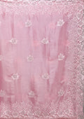 Fashion Cave Pink Stonework Tissue Saree