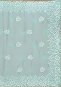 Fashion Cave Sea Green Stonework Tissue Saree