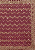 Fashion Cave Mauve Stonework Net Saree