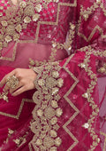 Fashion Cave Rani Pink Stonework Net Saree