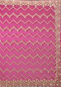 Fashion Cave Rani Pink Stonework Net Saree