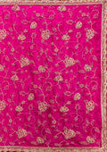 Fashion Cave Magenta Pink Cording Chinon Saree