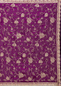 Fashion Cave Purple Kashmiri Georgette Saree