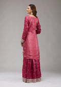 Fashion Cave Wine Threadwork Chinon Readymade salwar suit