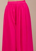 Fashion Cave Magenta Pink Zariwork (Gold) Chinon Readymade salwar suit