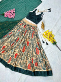 Beautifully Full Stitched Kalamkari Designer Lehenga Choli with Dupatta.