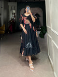 Fashion Cave  Georgette Floral Printed Frocks Ready To Wear