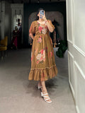 Fashion Cave  Georgette Floral Printed Frocks Ready To Wear