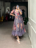 Fashion Cave  Georgette Floral Printed Frocks Ready To Wear