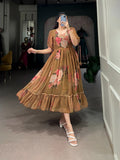 Fashion Cave  Georgette Floral Printed Frocks Ready To Wear