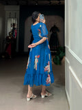 Fashion Cave  Georgette Floral Printed Frocks Ready To Wear