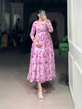 Fashion Cave  Georgette Floral Printed Frocks Ready To Wear (Copy)