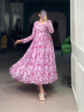 Fashion Cave  Georgette Floral Printed Frocks Ready To Wear (Copy)