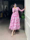 Fashion Cave  Georgette Floral Printed Frocks Ready To Wear (Copy)