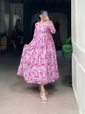 Fashion Cave  Georgette Floral Printed Frocks Ready To Wear (Copy)