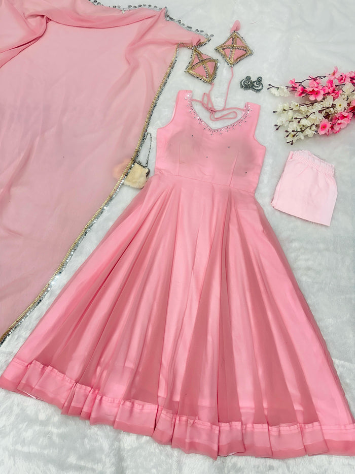 Fashion Cave  Fully stitched Modern touch Georgette Anarkali Suit