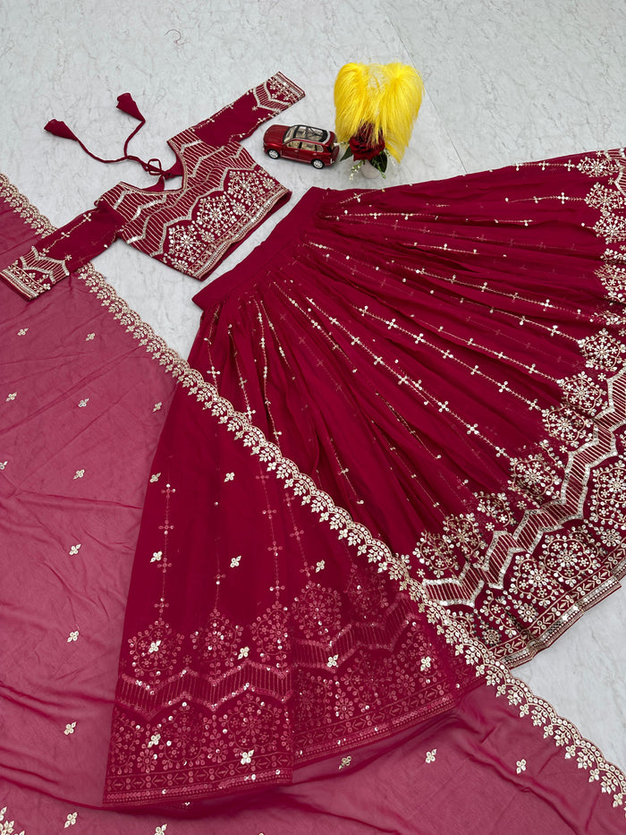 Fashion Cave Beautifully Full Stitched Heavy Fox Georgette Lehenga Choli with Dupatta