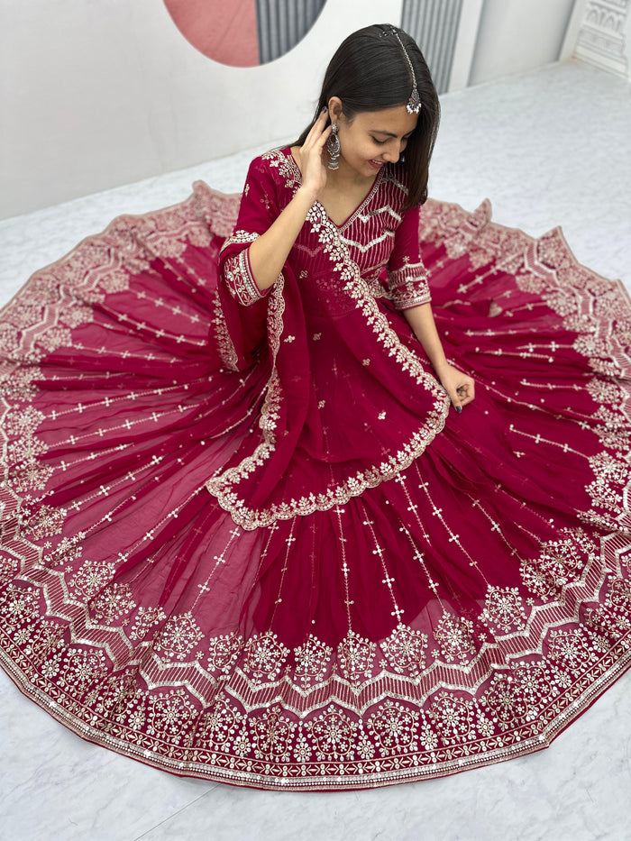 Fashion Cave Beautifully Full Stitched Heavy Fox Georgette Lehenga Choli with Dupatta