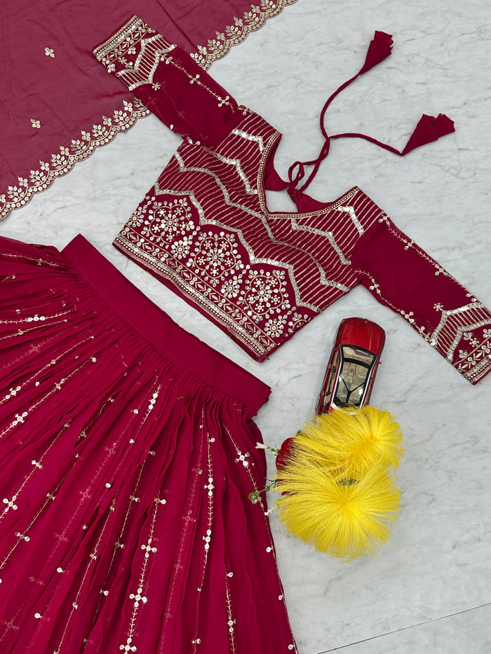 Fashion Cave Beautifully Full Stitched Heavy Fox Georgette Lehenga Choli with Dupatta