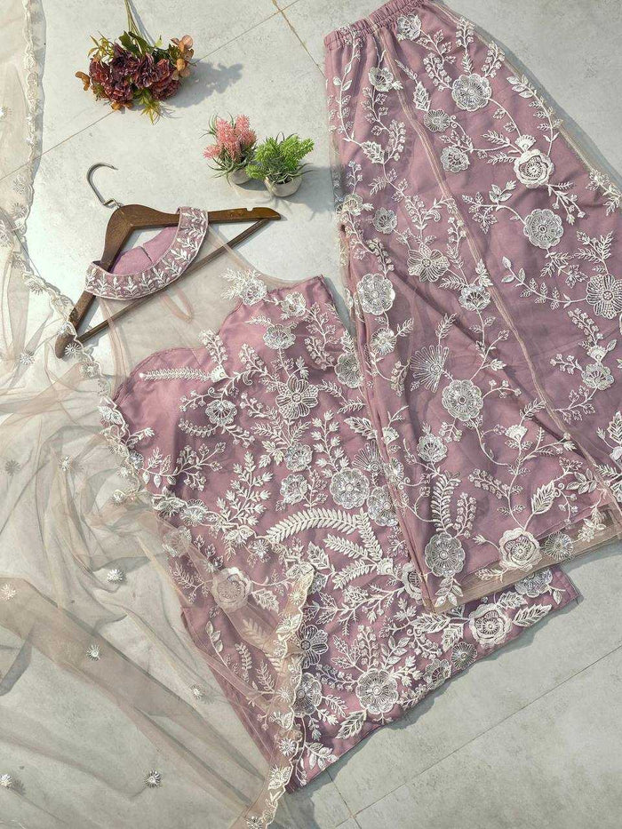 FashionCave Butterfly  KURTA AND PLAZZO SET WITH & DUPATTA