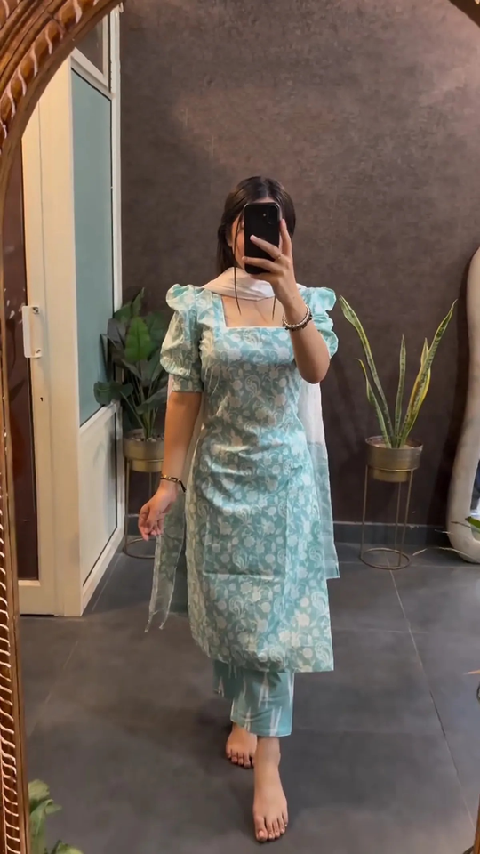Fashion Cave Ready To Wear Trendy cotton Printed Summer Suit With Dupatta