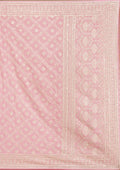 Fashion Cave Baby Pink Threadwork Georgette Saree