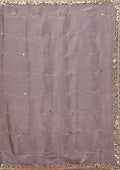 Fashion Cave Grey Mirrorwork Tissue Saree