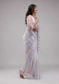 Fashion Cave Lavender Sequins Net Saree