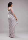 Fashion Cave Lavender Sequins Net Saree