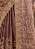 Fashion Cave Lavender Zariwork Tissue Saree