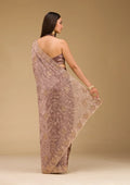 Fashion Cave Lavender Zariwork Tissue Saree