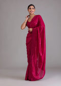 Fashion Cave Rani Pink Sequins Georgette Designer Saree