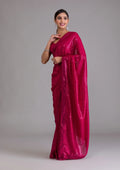 Fashion Cave Rani Pink Sequins Georgette Designer Saree