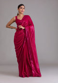 Fashion Cave Rani Pink Sequins Georgette Designer Saree