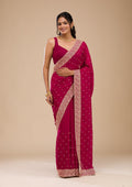 Fashion Cave Maroon Zariwork Soft Silk Saree